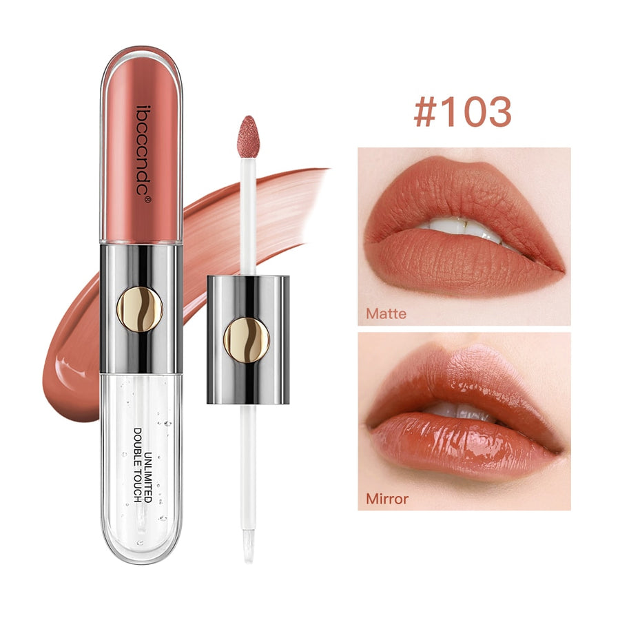 Kiko Double Head Lip Glaze Long Lasting Lip Gloss with Top Coat Color 6