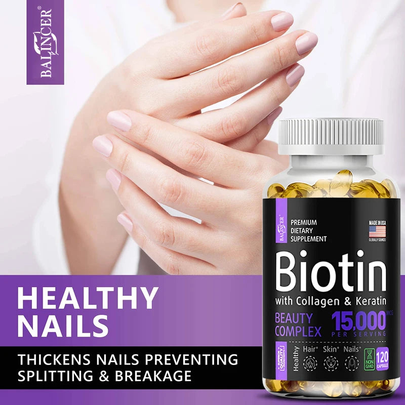 Hydrolyzed Collagen Capsules Collagen Supplement Care Biotin for Skin Joint Hair and Nail Care