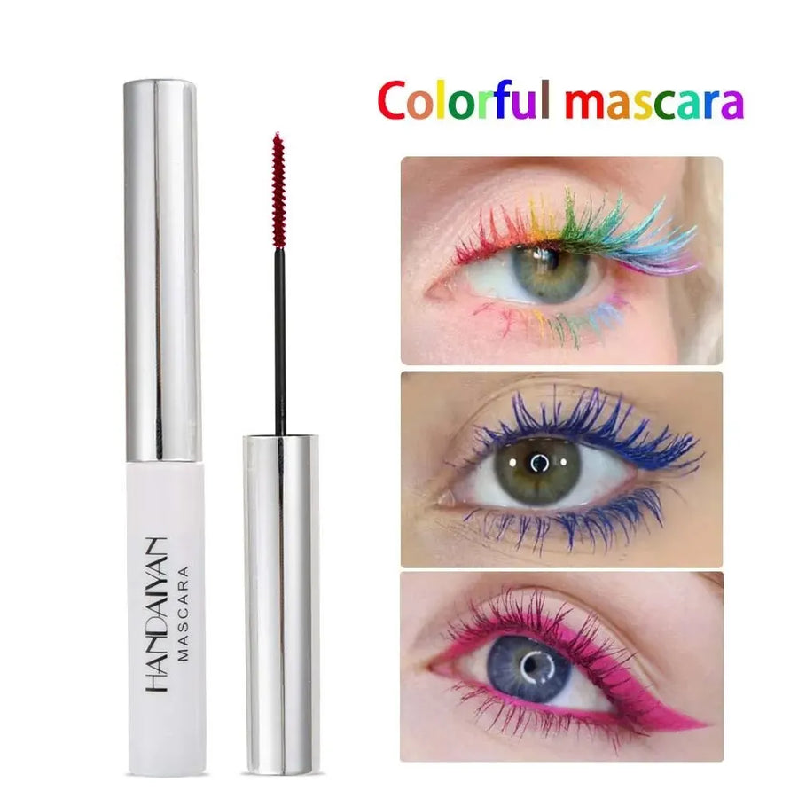 Color Mascara White Blue Red Tri-Color Cos Makeup Long Lasting Eyelashes