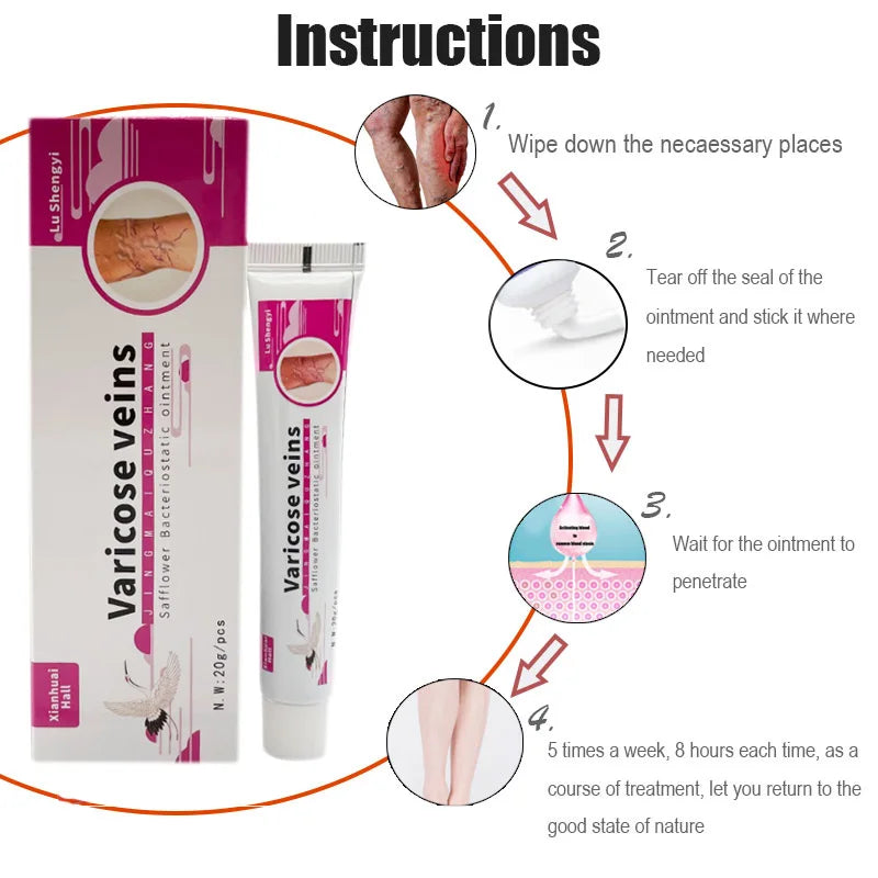 Varicose Vein Treat Cream Varicose Vein Vasculitis Ointment Relieves Spider Leg Vein Pain Phlebitis Medical Plaster Health Care