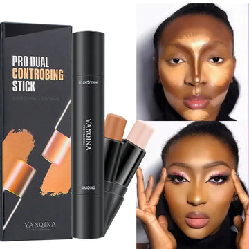 Double headed Face Brown Bronzer Contour Stick Face Foundation Make Up Pen Smooth  Contour Shadow  ighlight