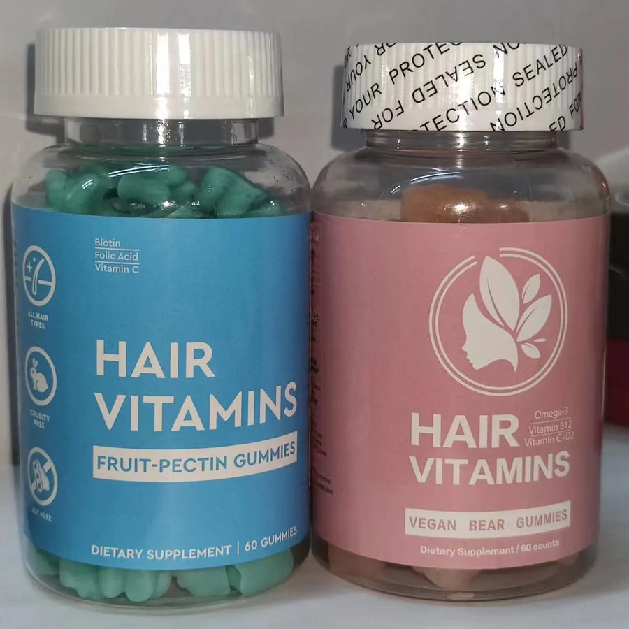 Hair Jelly Collagen Vitamin Promote Hair Growth and  Biotin Gummy Hair Growth 2 Bottles