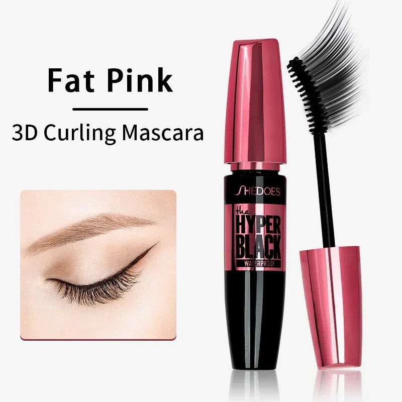 Waterproof Black Mascara,  4D,  Curling,  Thick,  Quick Drying Non-blooming Mascara