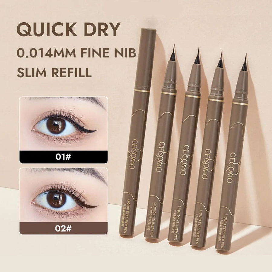 GECOMO Liquid Eyeliner Waterproof Quick Dry Long Lasting Color Eyeliner Pencil 0.01mm