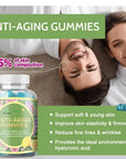 Anti-Cellular Aging Gummies Skin Care Elasticity Support With Antioxidant Effect 60 Vegan Gummies