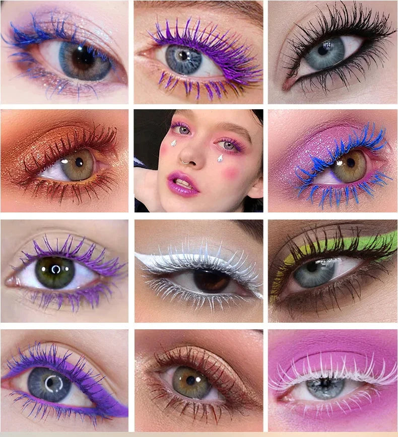 Waterproof 5D Mascara Quick Dry Blue,Purple, Gold, Black Long Eyelash Color Mascara