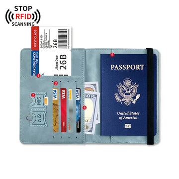 FUDEAM PU Vintage RFID Passport Covers Holder  Business Passport Protector Cover for Woman Men