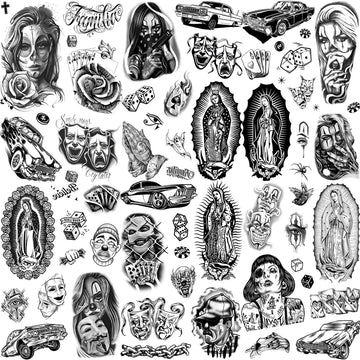 Temporary Tattoos Sticker For Men Women Black Tatto  Beast on Arm Waterproof Large Tattoo Stickers