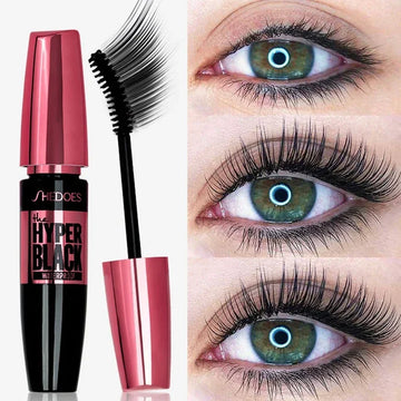 Waterproof Black Mascara,  4D,  Curling,  Thick,  Quick Drying Non-blooming Mascara