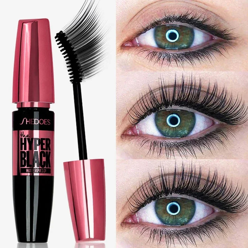 Waterproof Black Mascara,  4D,  Curling,  Thick,  Quick Drying Non-blooming Mascara