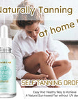 Natural LANTHOME Self-Tanning drops with Face Tan Drops: Dark Self-Tanning Serum for Face and Body 30ml