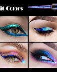 Aurora Multi Chrome Eyeshadow Lasting Multi Glitter Liquid Eyeliner 3ml & 6pcs