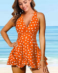 New Dot Print Loose Swimwear Women High Waist Sexy Swimsuit