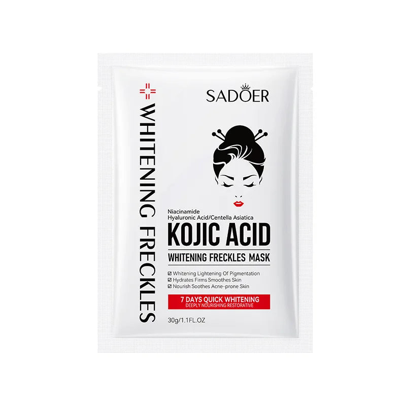 5pcs SADOER Kojic Acid Face Mask Moisturizing Brightening Hydrating Facial Masks Face Sheet Masks Beauty Face Skin Care Products