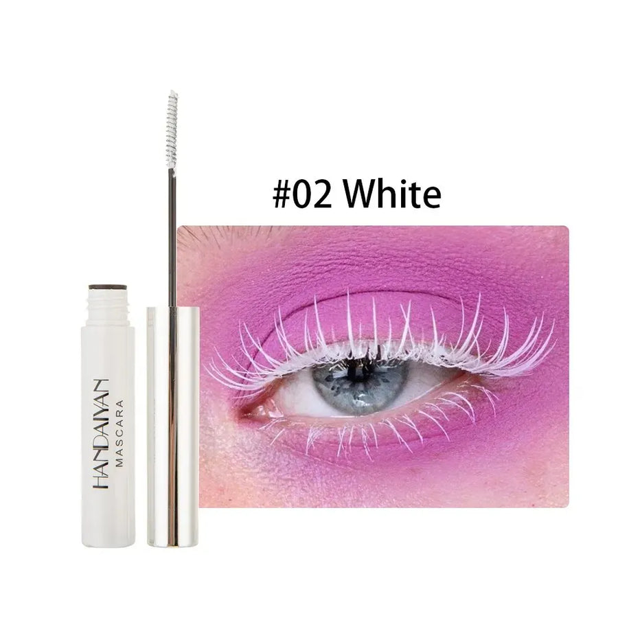 Color Mascara White Blue Red Tri-Color Cos Makeup Long Lasting Eyelashes