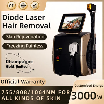 Professional 808nm Diode Laser Hair Removal Machine -  Painless, Permanent Skin Rejuvenation - Titanium
