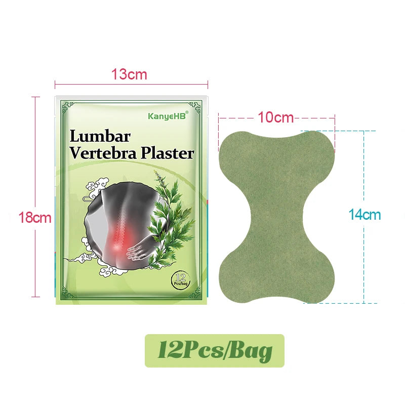 24pcs=2bagsLumbar Pain Relief Patch Arthritis Waist Muscle Strain Back Pain Plaster Self-heating Wormwood Joint Stickers A584