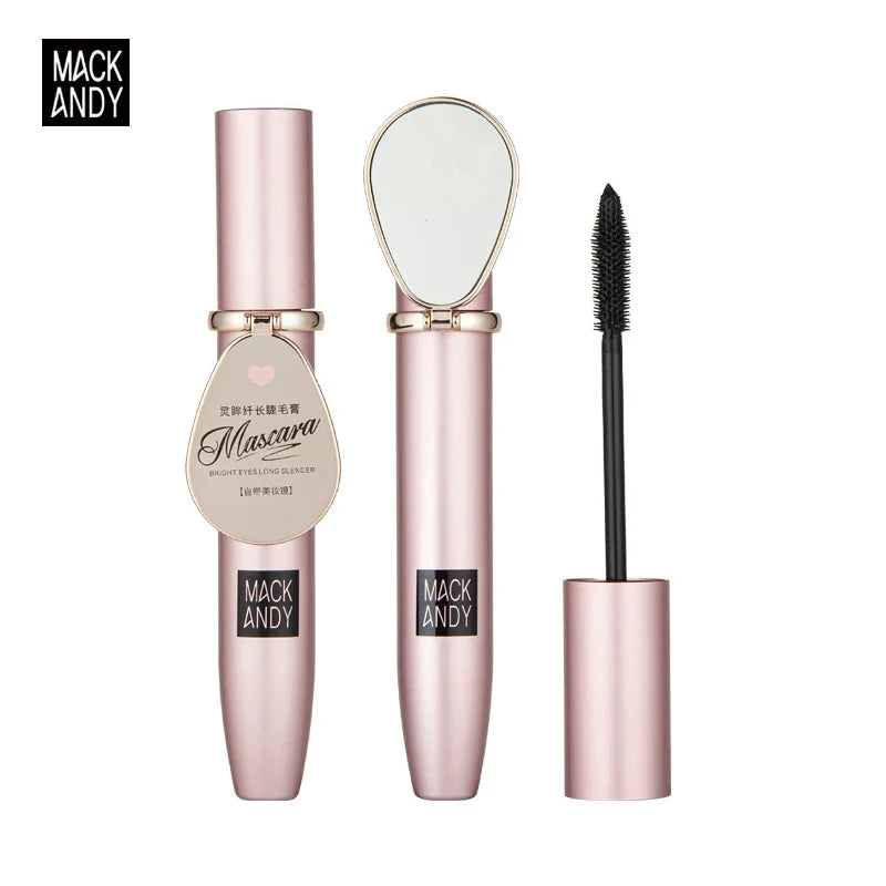 MACK ANDY Mascara with Mirror Waterproof Curly Long Lasting Eye Lashes Makeup