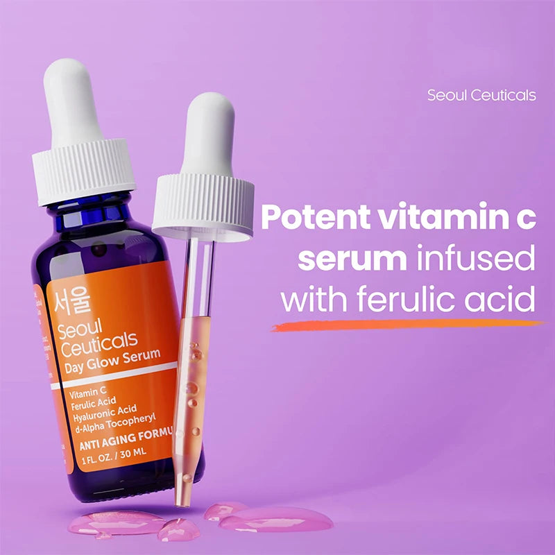 Day Glow Serum VITAMIN C Whitening Brighten Firming Skin  Delicate Skin Care 30ml- Free Shipping