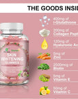 Skin Whitening Gummies Glutathione Collagen & Biotin Hydrated Youthful Skin Glow and Sport  Anti-Aging 2000mg