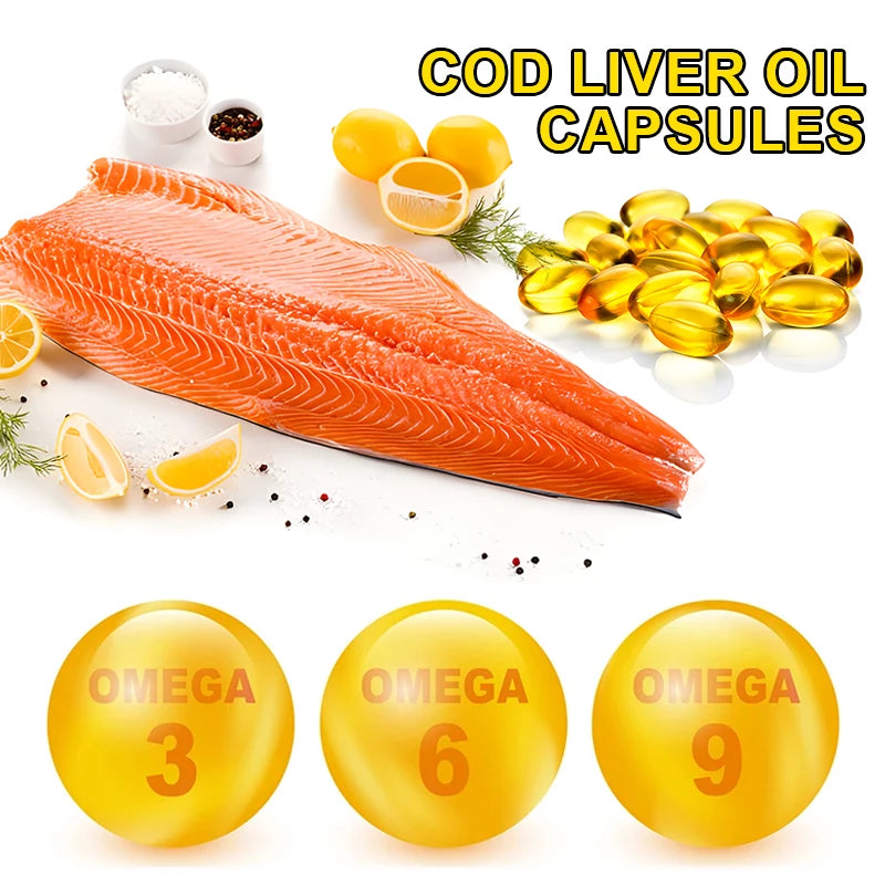 Wild Icelandic Cod Liver Oil Capsules Rich In Omega 3, EPA8 DHA Omega Fatty Acids High Potency 120 Capsules