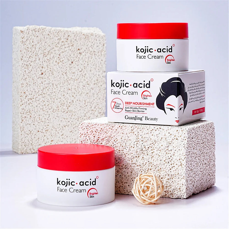 Kojic Acid Face Cream 7 Day Whitening Moisturizer Brighten Skin Remove Freckles 50g