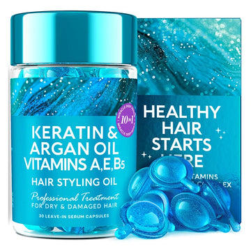 EELHOE Keratin & Argan Oil Vitamins A,E,B5 Capsule Hair Styling Oil