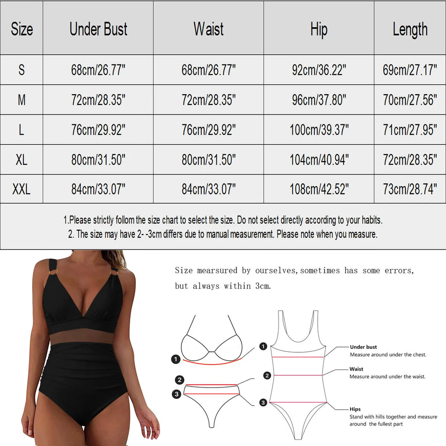 Split Swimsuit Summer Swimwear Solid Color High Waisted Bathing Bikini Set