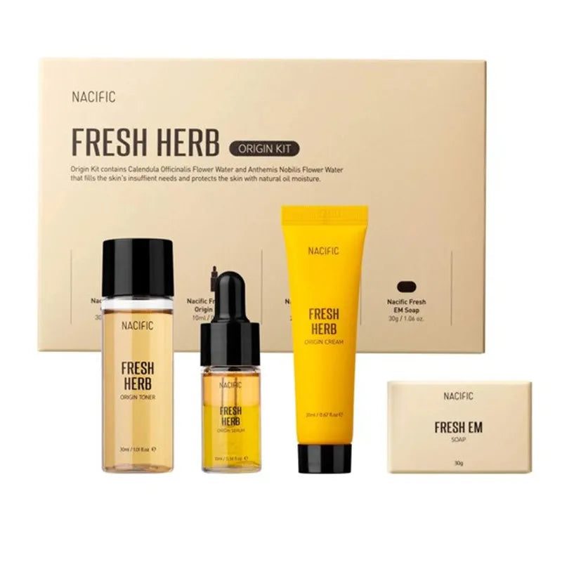 Nacific Fresh Herb Origin Kit Herbal Beauty Korean  Soap 30g+Toner 30ml+Serum 10ml+Cream 20ml