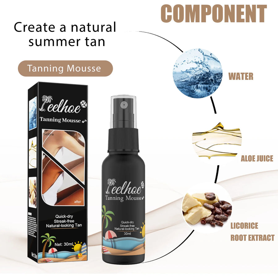 EELHOE Body Quick Tanning Spray Create A Natural Summer Tan Bronzer In Sun-free Beach Lotion