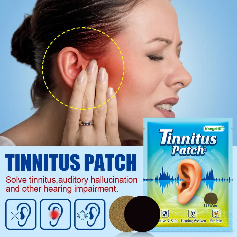 72pcs=6bag Tinnitus Patch Ears Acupoint Stickers Tinnitus Plaster Dizziness nausea Otitis Media Ear Buzzing Sound Ear Pain A1029