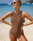 Backless Ruffled Sexy Swimwear Women Swimsuit High Cut Monokini One Piece Bathing Suits Bikini