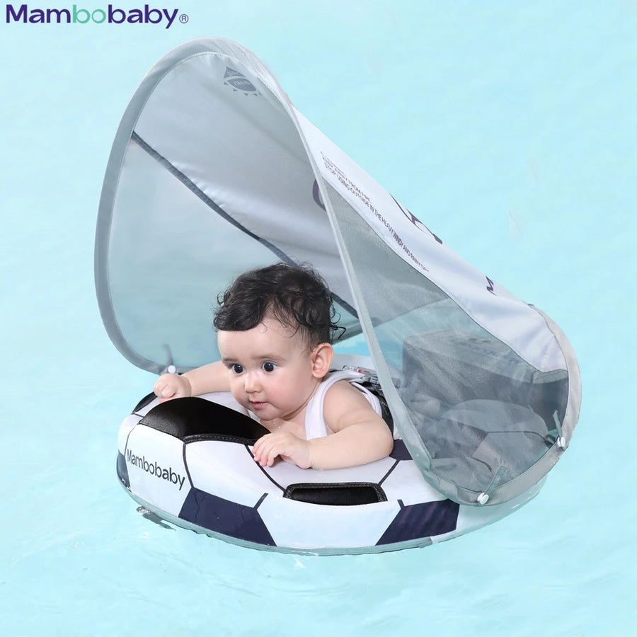 Mambobaby Baby Float Lying Swimming Ring: Infant Waist Swim Ring Toddler Swim Trainer, Non-Inflatable Buoy Pool Accessories