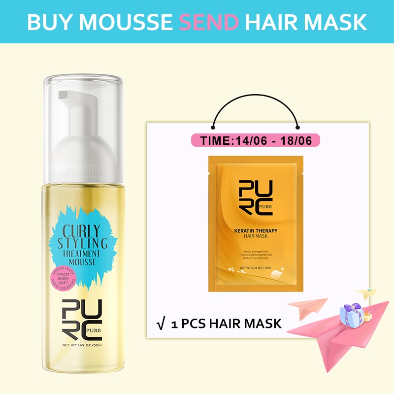 PURC Pure Curly Styling Treatment Mousse 50ml / 1.69 OZ.