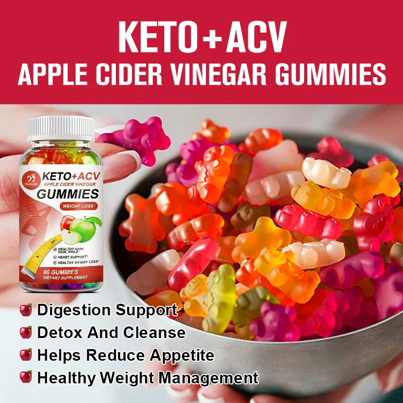 Keto Apple Cider Vinegar Gummies for Weight Loss and Burn Fat Slimming Belly Powerful Abdominal Fat Burning