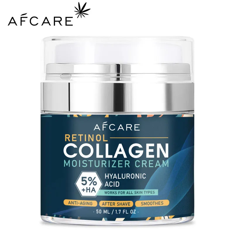 Retinol Moisturizer Cream Collagen Hyaluronic Acid Face Cream For Men Day Night Skin Care Quickly Absorbed Non-Greasy