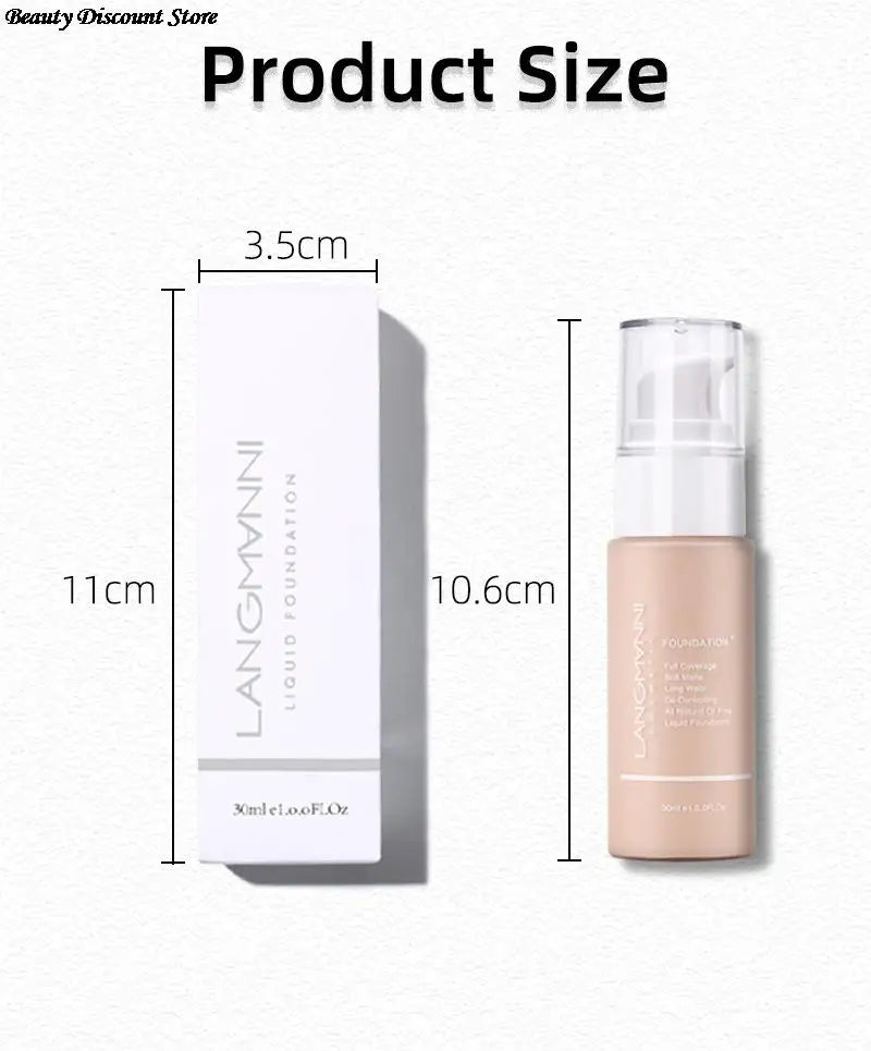 Liquid Foundation Full Concealer Coverage Matte Soft Texture Base Makeup Oil-control Foundation Cream Long Lasting Face Cosmetic