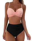 Two Pieces Sexy Swimsuits Women Bikini Set Beachwear Push Up Solid Summer Bathing Suit Triangle Low Waist