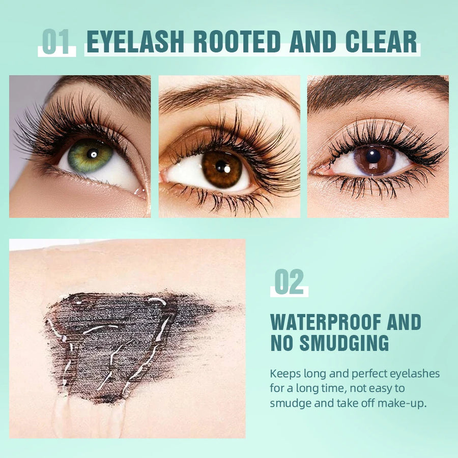 QIBEST 4D Black Mascara Curling  Waterproof Long-Wearing Mascara