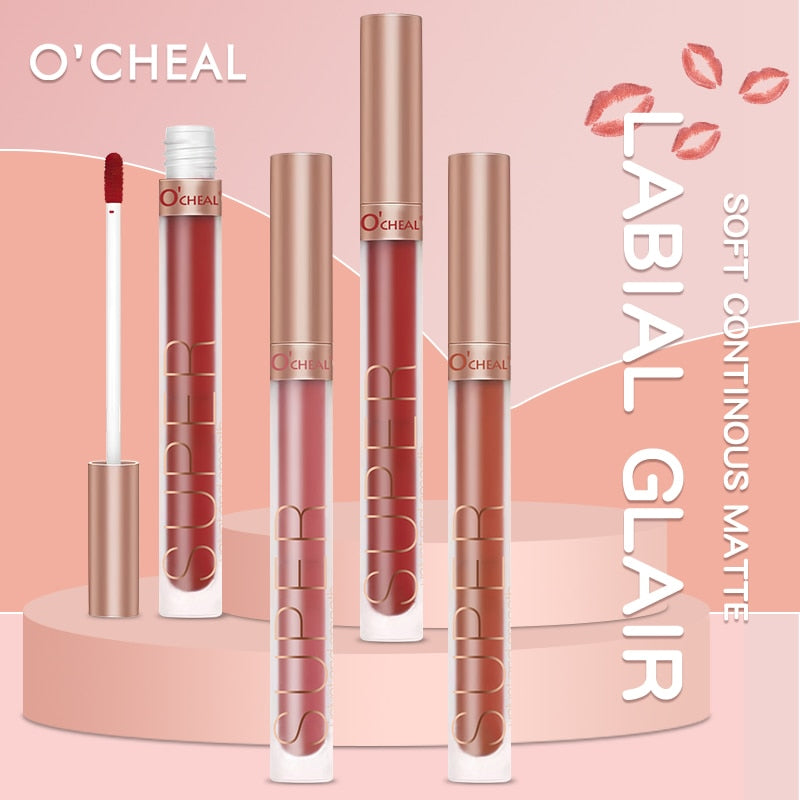 OCHEAL Liquid Lipstick Matte Lip Gloss No.7 To No.12 Colors 6 Pcs