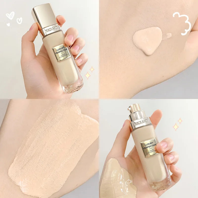 MACKANDY Foundation Cover Blemishes Concealer Moisturizing Skin Whitening Waterproof Long Lasting Makeup Natural Skin Tone