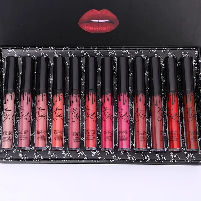 Kylie Matte Lip Gloss Set Waterproof 12pcs