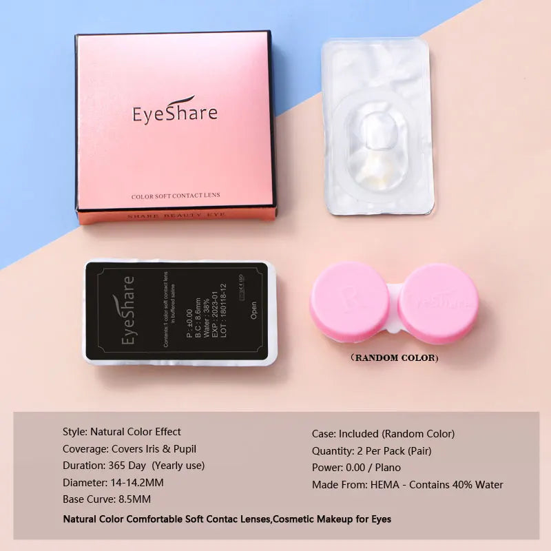 EYESHARE 1pair Colored Contact Lenses for Eyes Natural Contacts Lens