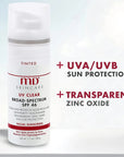 Tined Md Skincare Uv Clear Broad-Spectrum Facial Sunscreen Skin Type Prone To Acne 48g