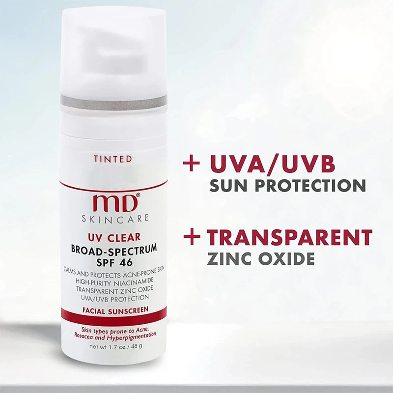 Tined Md Skincare Uv Clear Broad-Spectrum Facial Sunscreen Skin Type Prone To Acne 48g