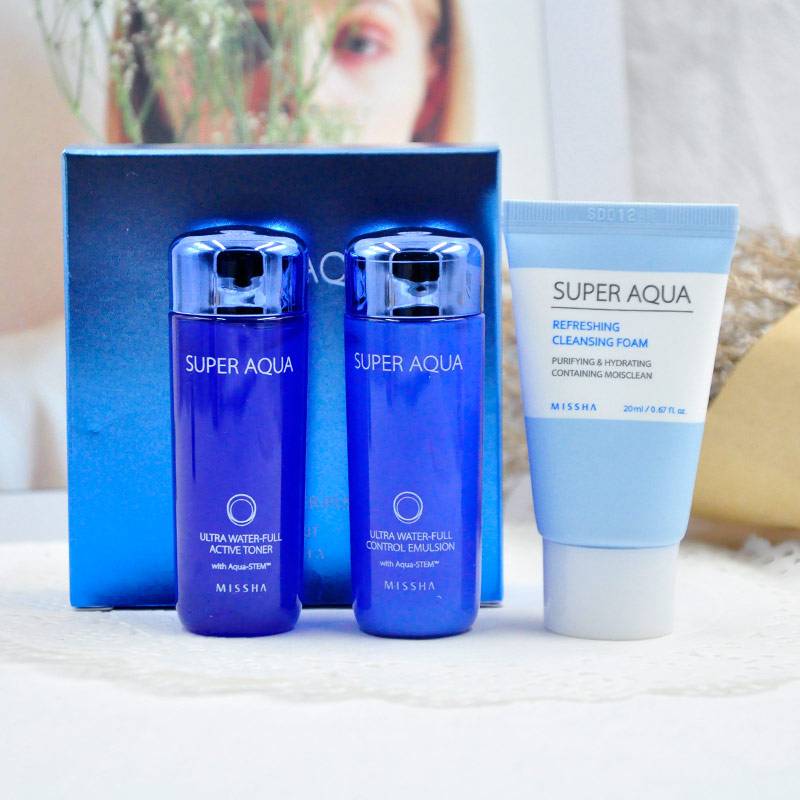 MISSHA Super Aqua Ultra Water Kit Cleansing Complete Hydration for Fresh and Clean Skin