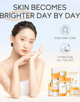 Vitamin C Skincare Set Moisturizing Face Serum Eye Cream 5Pcs