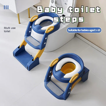 Baby Toilet Folding Rack Step Stool: Stair-Style Children's Toilet Seat for Boys and Girls, Baby Potty Training Seat