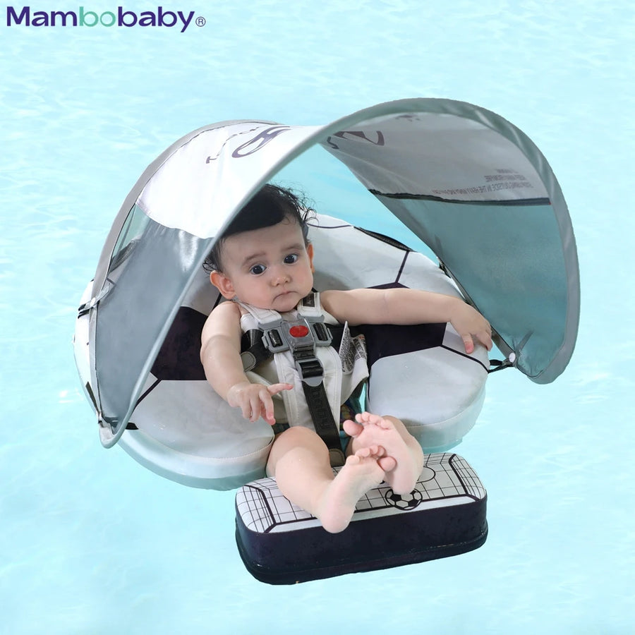 Mambobaby Baby Float Lying Swimming Ring: Infant Waist Swim Ring Toddler Swim Trainer, Non-Inflatable Buoy Pool Accessories