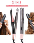 2 in 1 Hair Straightener And Curler Twist Straightening Curling Iron Professional Negative Ion Fast Heating Styling Flat Iron